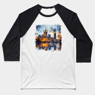 London Landmarks Night Scenery UK Historical Buildings Baseball T-Shirt